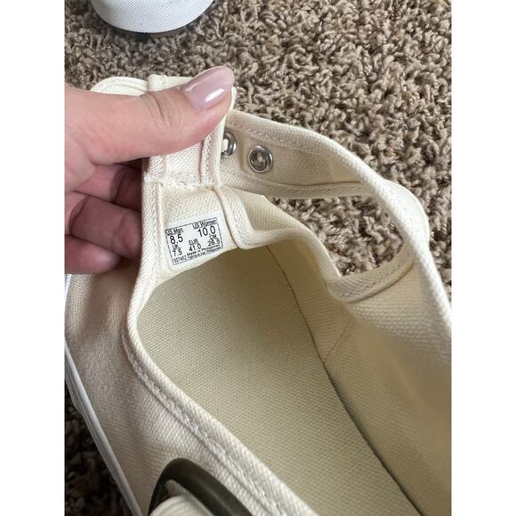 Vans Mary Jane T Strap Wimn’s 10 Canvas Cream Sneakers Men’s 8.5 - Picture 8 of 9